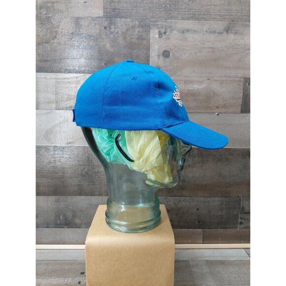 Centramatic Blue Adjustable Baseball Cap With Embroidered Logo & Racing Flag Des - Picture 2 of 7
